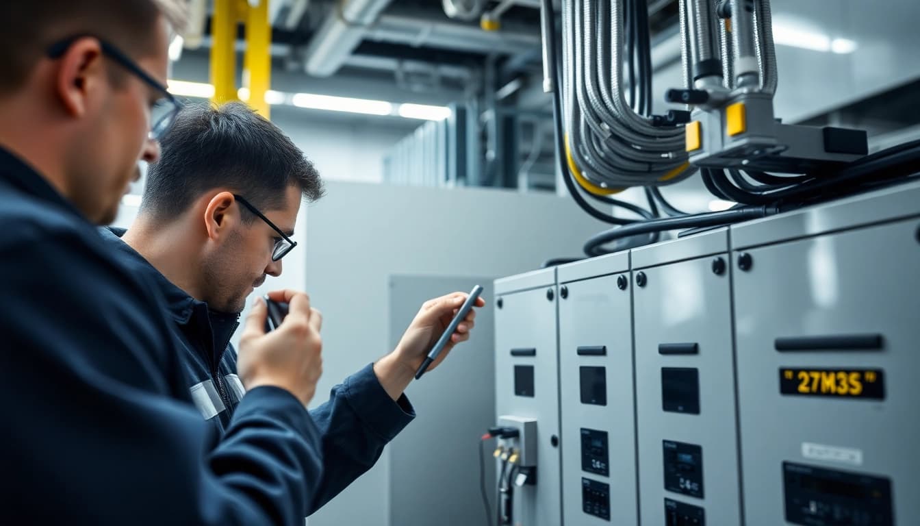 Inspecting ortsveränderlicher elektrischer Betriebsmittel to ensure safety and compliance during maintenance checks.