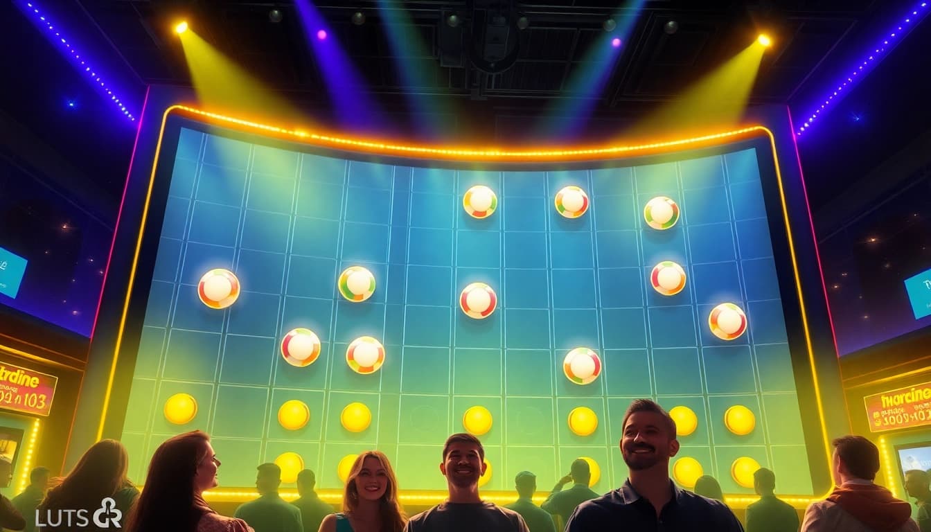 Erleben Sie den Nervenkitzel eines Plinko Casinos mit bunten Bällen, die auf eine Gewinnwand fallen und große Gewinne versprechen.