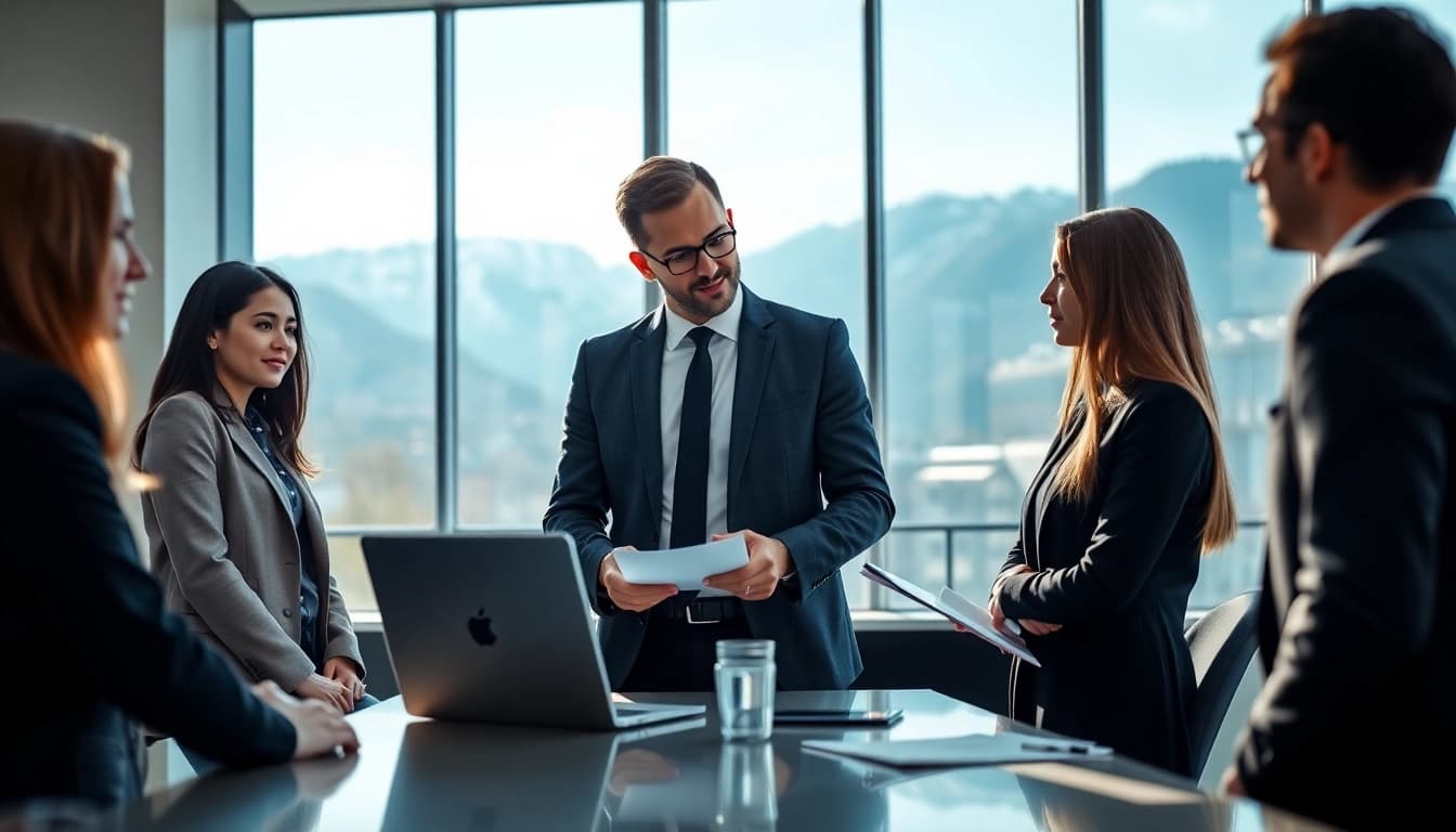 Headhunter Schweiz berät Bewerber in einem modernen Büro in der Schweiz.