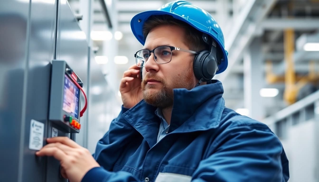 Inspecting electrical devices during a DGUV V3 Prüfung to ensure workplace safety.
