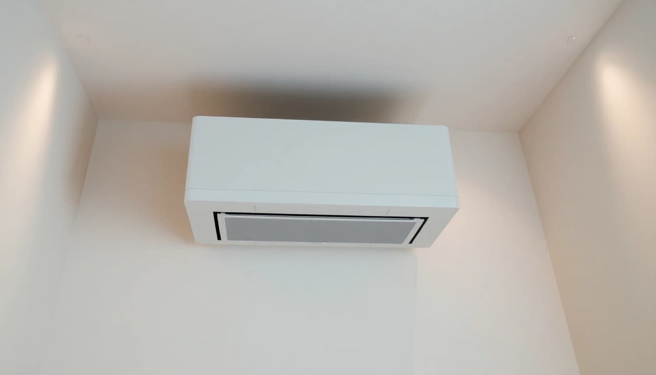 Klima Klimaanlage sorgt für ein angenehmes Raumklima in einem modernen, lichtdurchfluteten Raum.