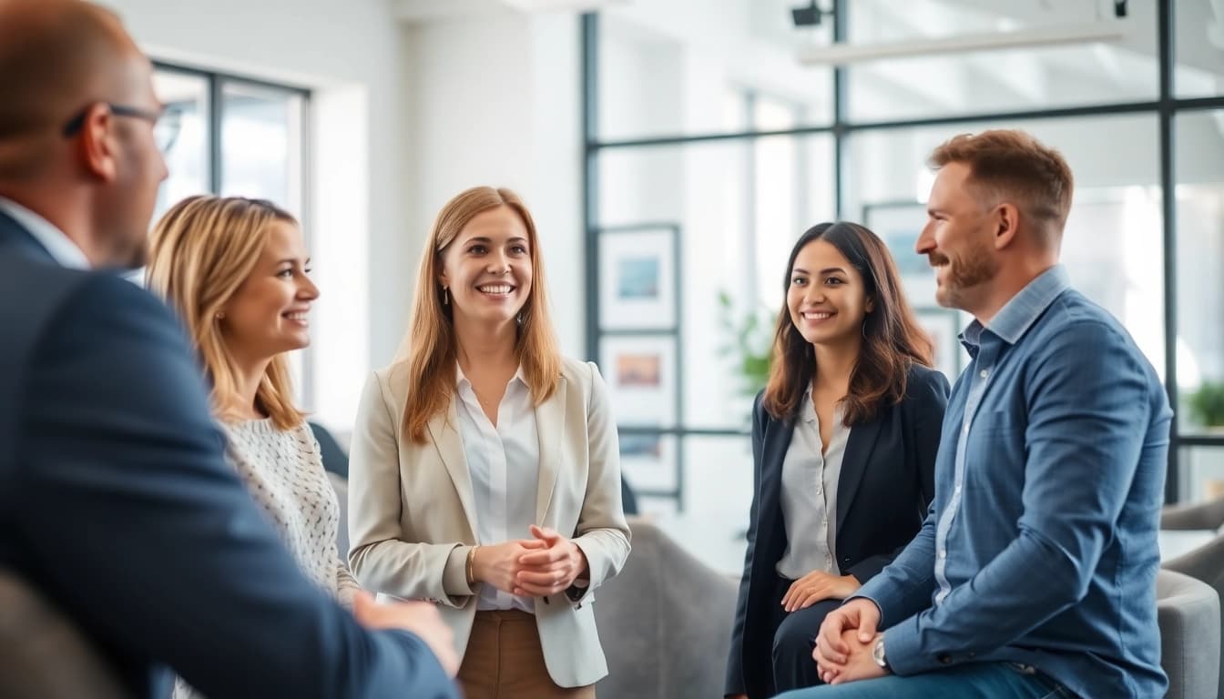 Immobilienmakler Frankfurt Riedberg berät Kunden in ansprechendem Büro mit professionellem Ambiente.