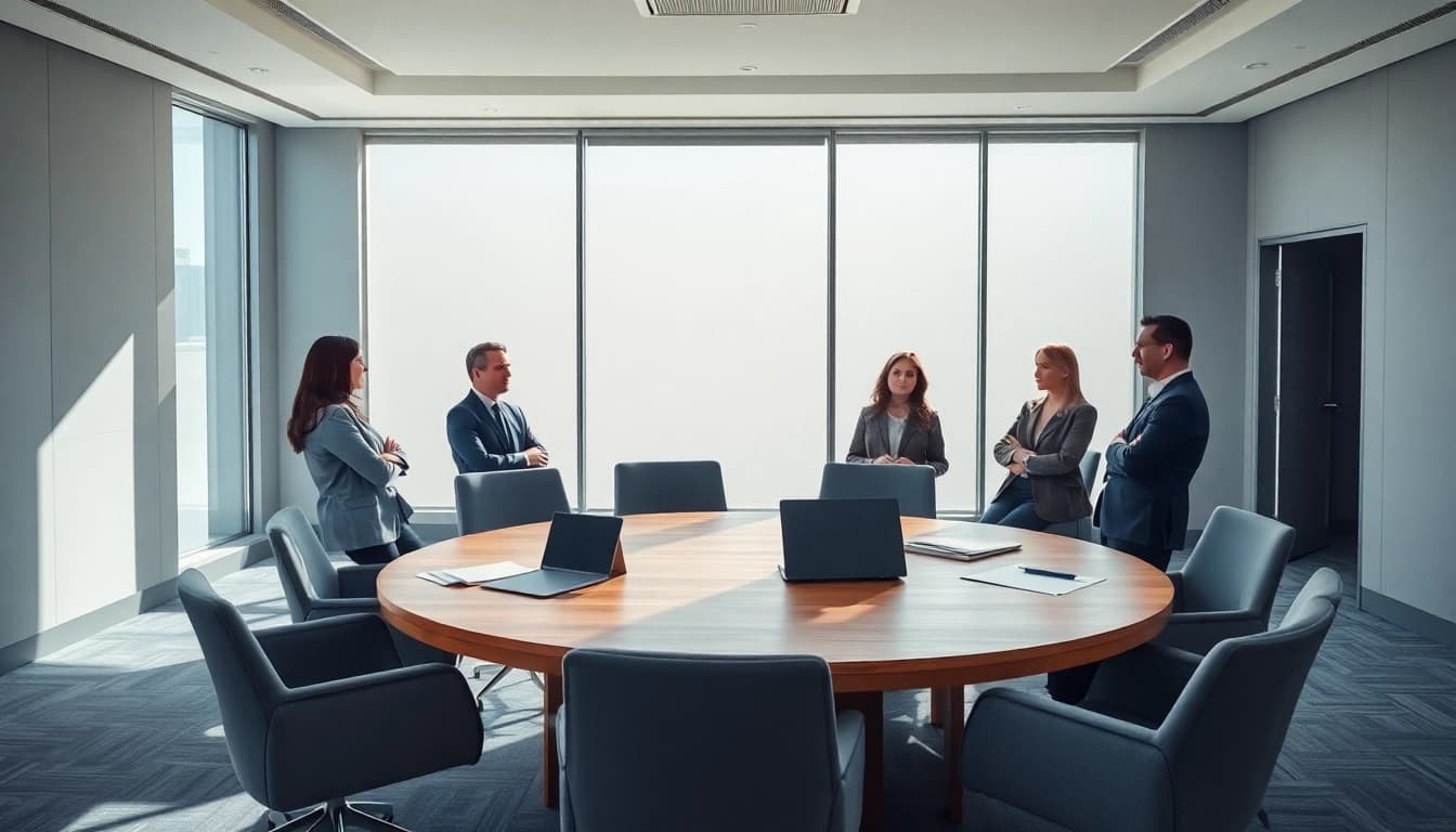 Professionelle Diskussion in einer Headhunter Agentur während eines Meetings.