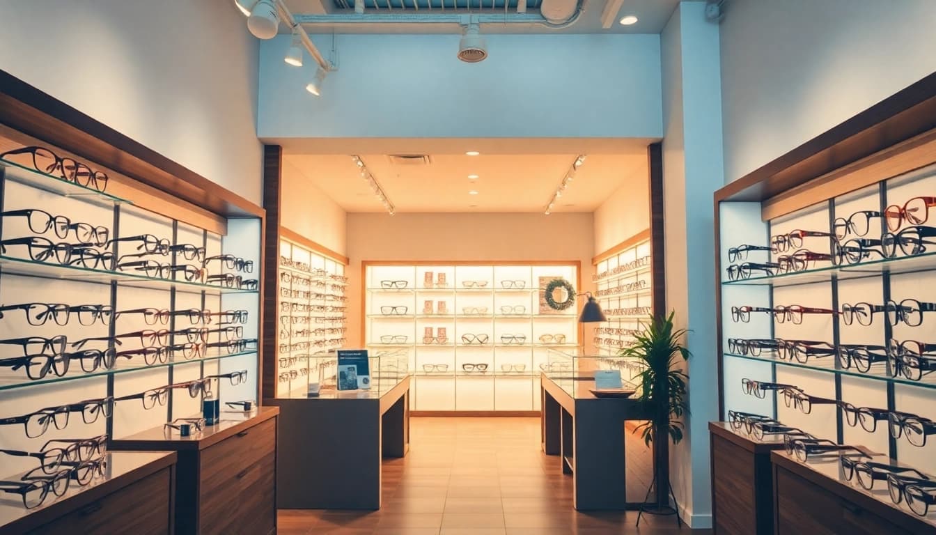 Discover stylish Brille Nürnberg at our modern eyewear store, showcasing a variety of frames in a bright setting.