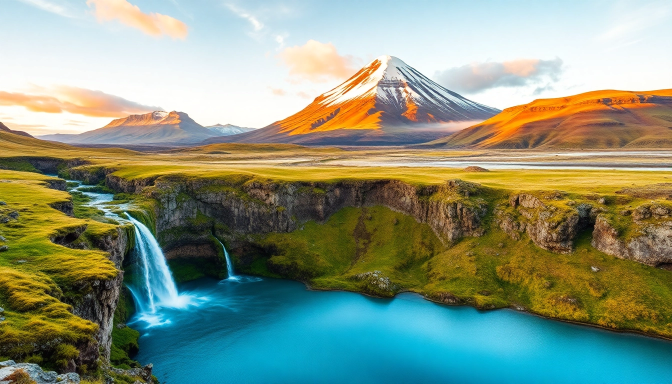 Entdecken Sie die faszinierende Landschaft bei einer Reise nach Island mit Wasserfällen und Vulkanen.
