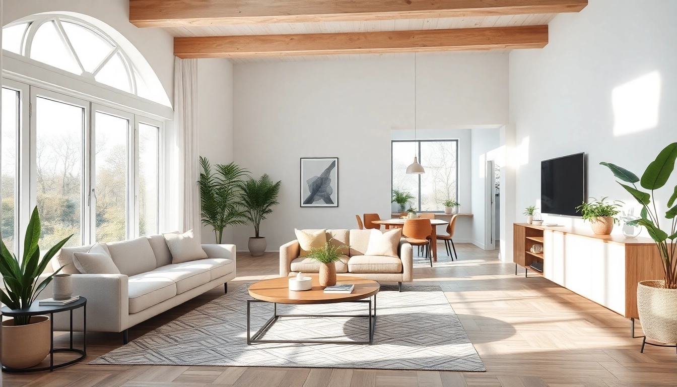A stunning interior showcasing a successful hausrenovierung with modern design and natural light.
