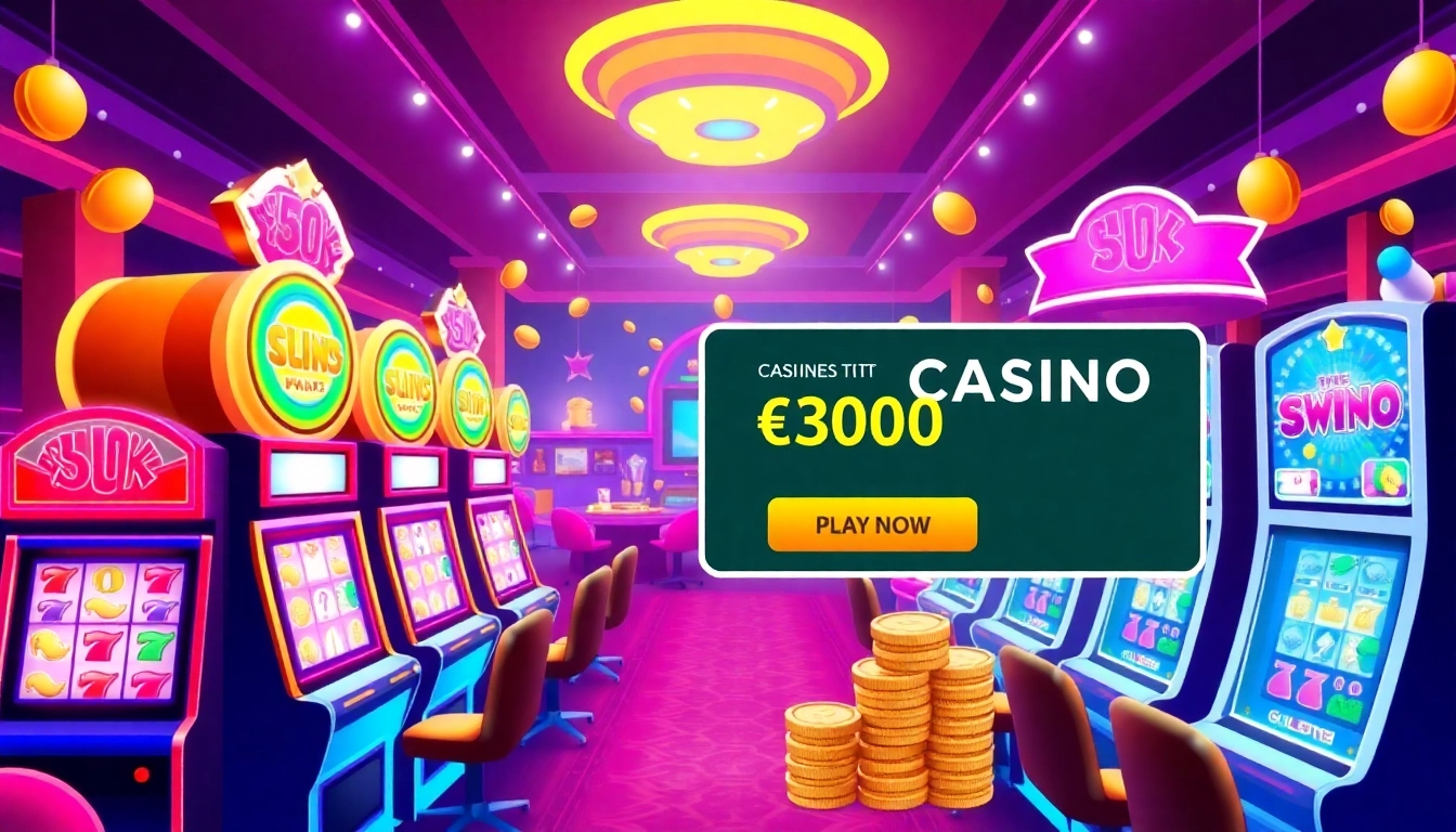 Catch exciting Casino Bonus offers with vibrant slot machines and animated reels.