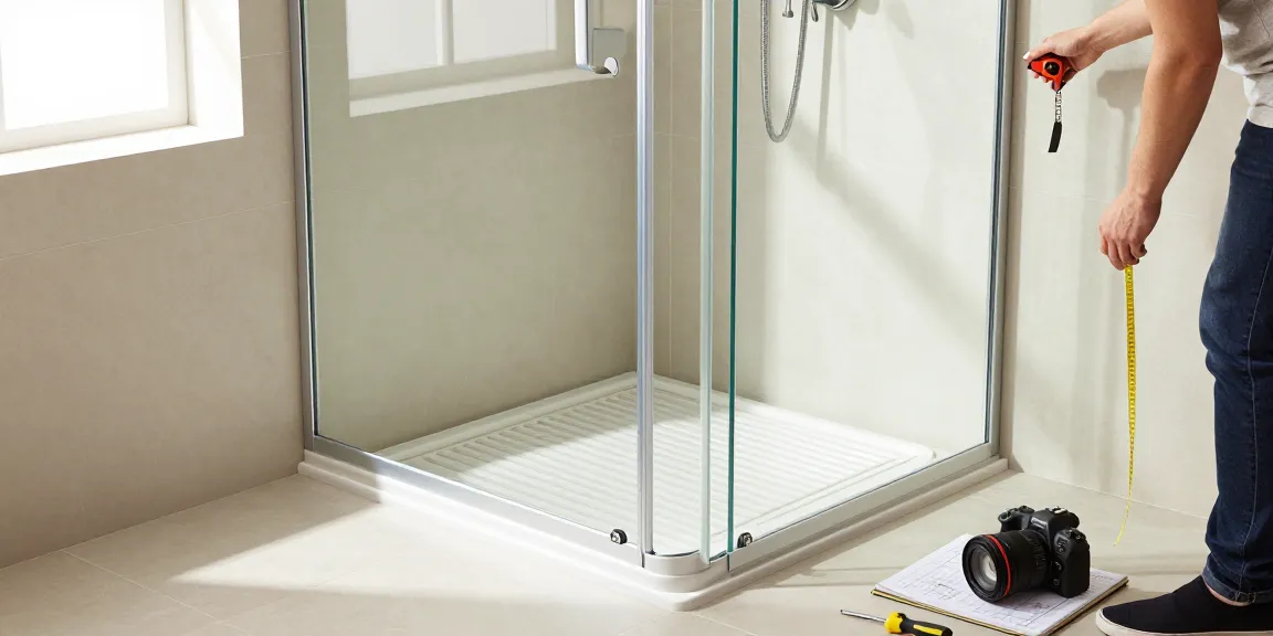 Demonstratie van een stijlvolle douchecabine-installatie, perfect voor douchecabine vervangen projecten.
