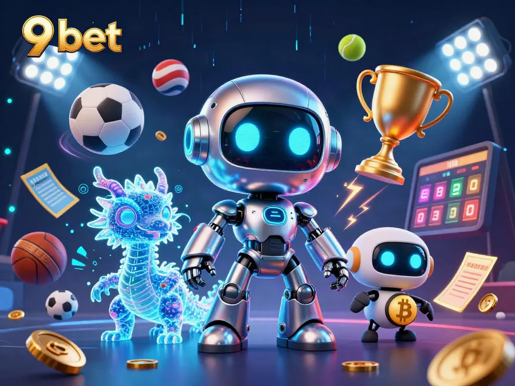 Experience thrilling gaming action with 9 bet at this vibrant casino illustration