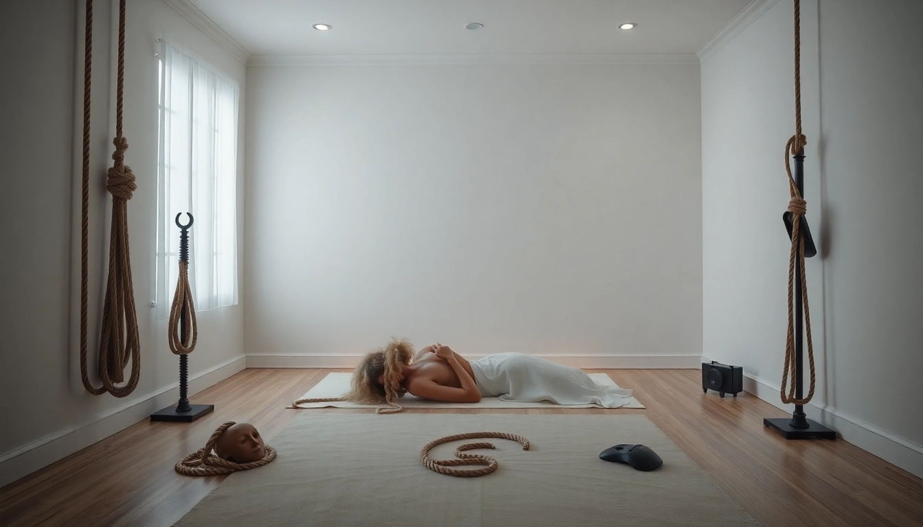 Exploring the dynamics in a sub dom relationship with intimate props in a serene setting.