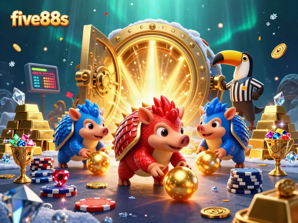 Engage in epic gaming with five88s as rival pangolins compete to win riches in a vibrant casino world.