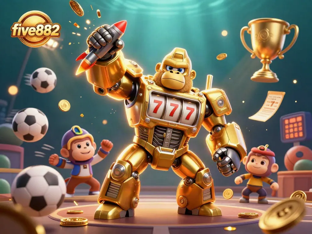 Betting enthusiasts engage with five882's dynamic gaming setting featuring uplifting characters and vibrant action.