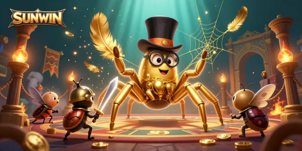 SUNWIN offers an adventure with golden tarantulas and beetle knights amid dynamic casino elements.