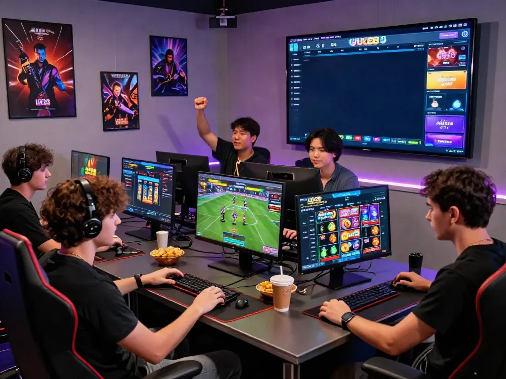 Engaging gaming atmosphere showcasing friends enjoying the UK88 platform experience.