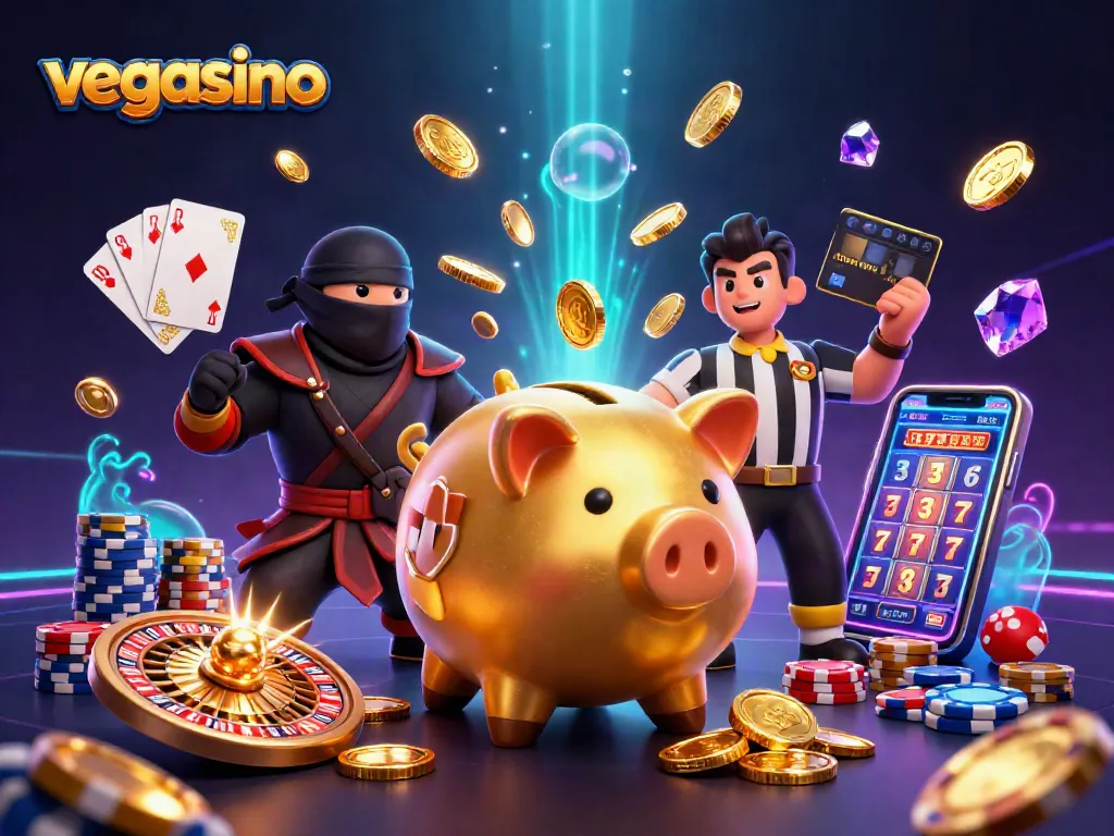 Experience thrilling wins at vegasino with a dynamic casino scene full of action and excitement.