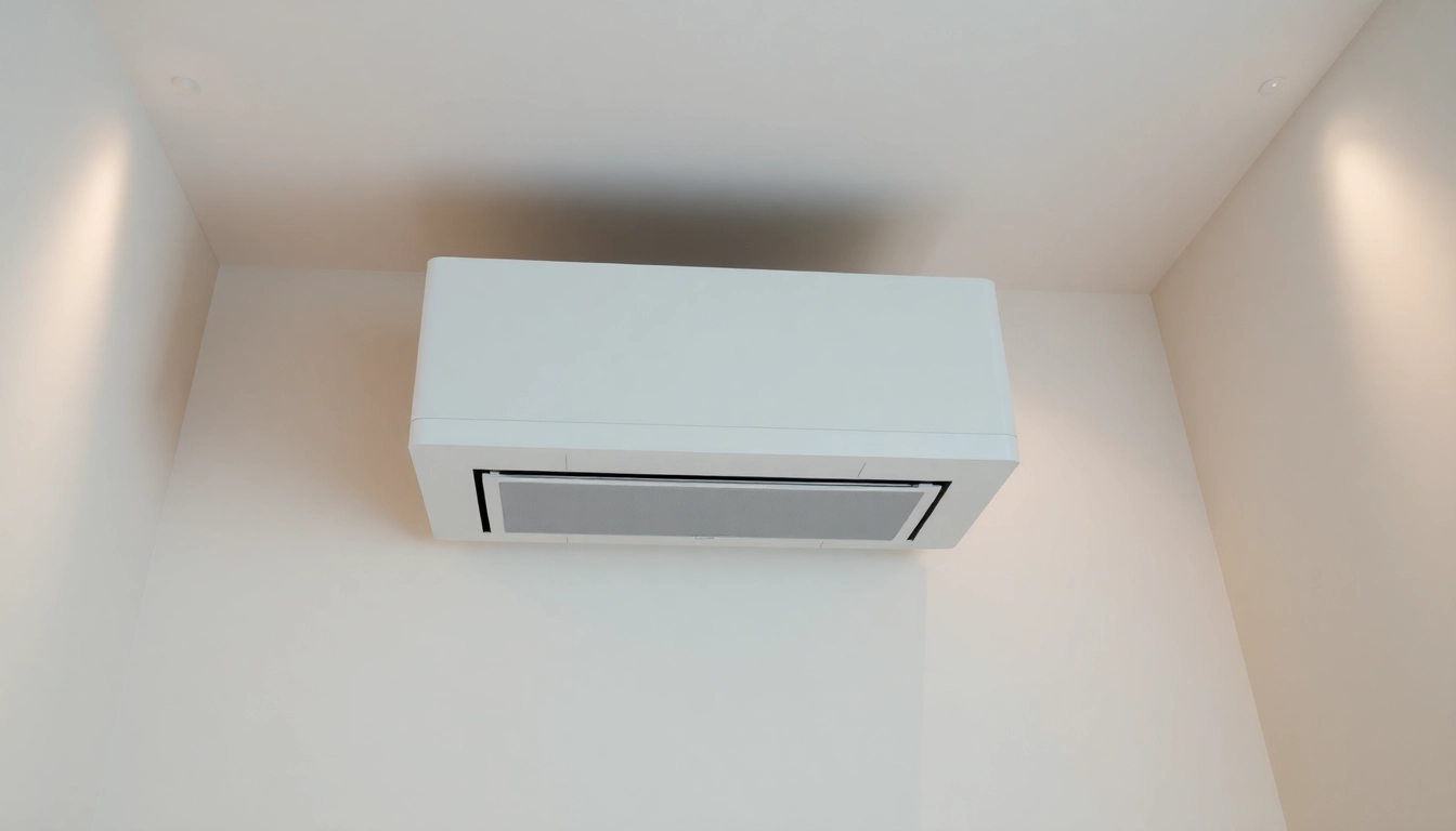 Klima Klimaanlage sorgt für ein angenehmes Raumklima in einem modernen, lichtdurchfluteten Raum.