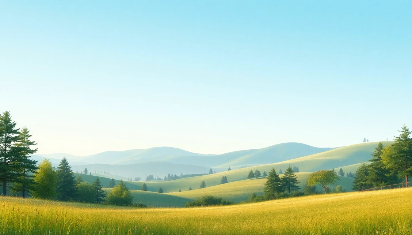 Visual representation of Klima showcasing a tranquil landscape with vibrant natural elements.