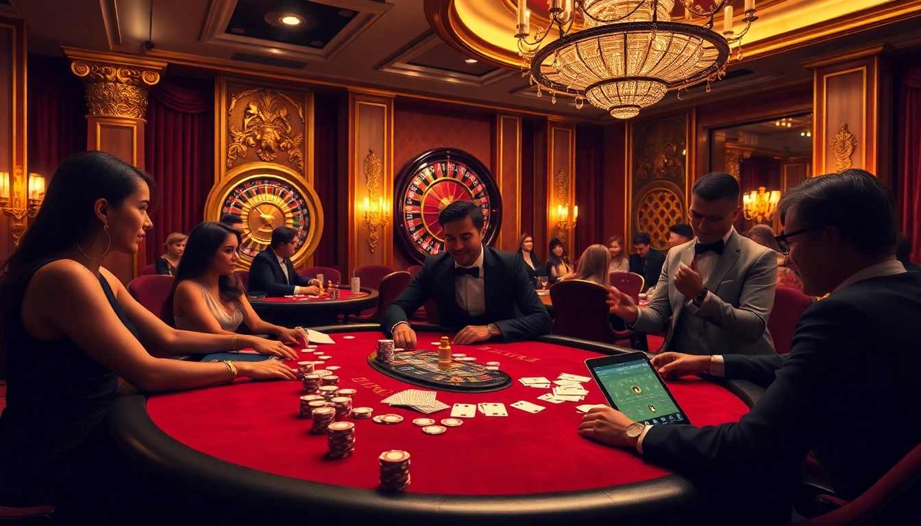 Engaged players at a luxurious poker table, showcasing the excitement of winning at 33win.