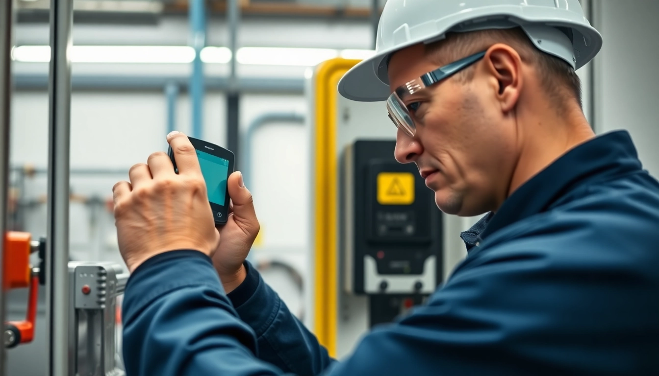 Technician conducting the DGUV V3 Prüfung to ensure electrical safety compliance.