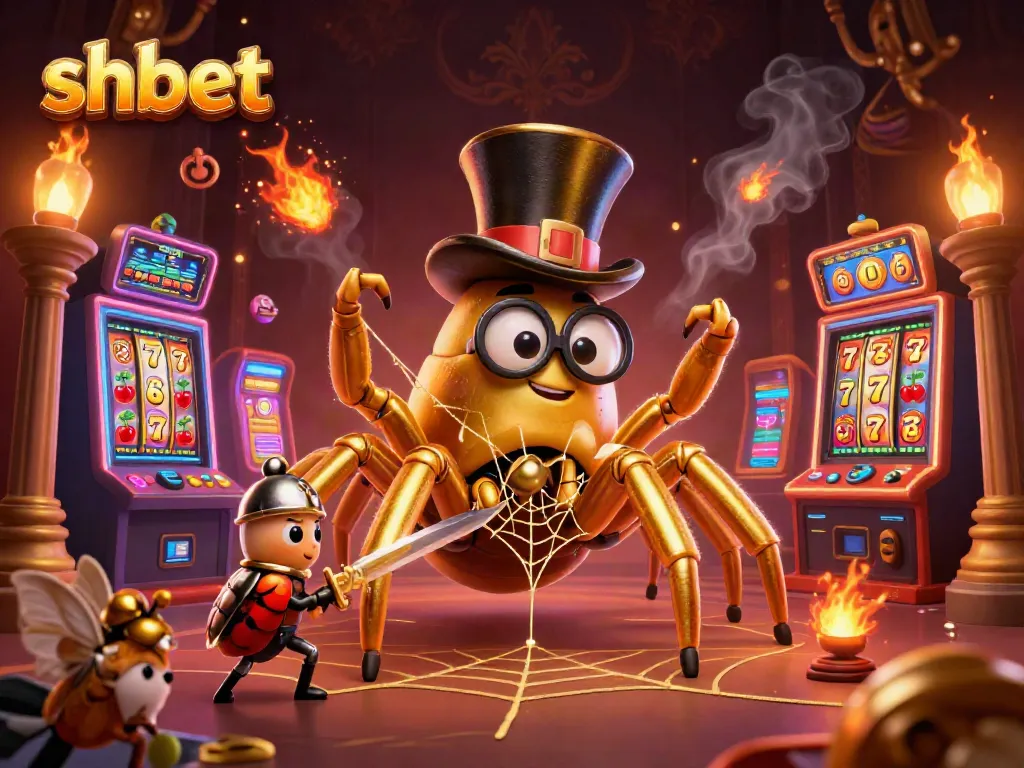 Spin big wins at shbet with this vibrant casino-themed illustration of adventurous characters.