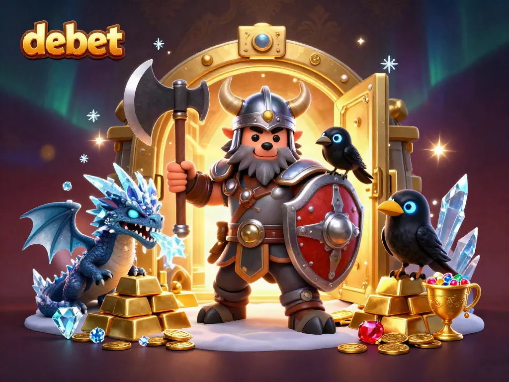 Experience thrilling gameplay with debet alongside Viking warriors and treasure.