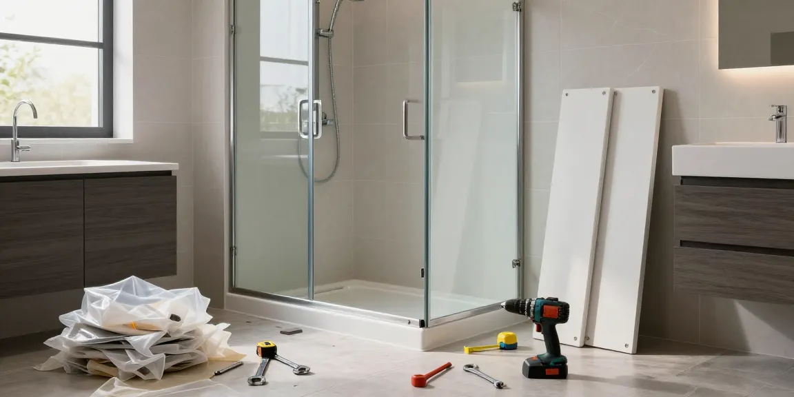 Het vervangen van een douchecabine voor een moderne badkamerverbouwing met essentiële gereedschappen en esthetische details