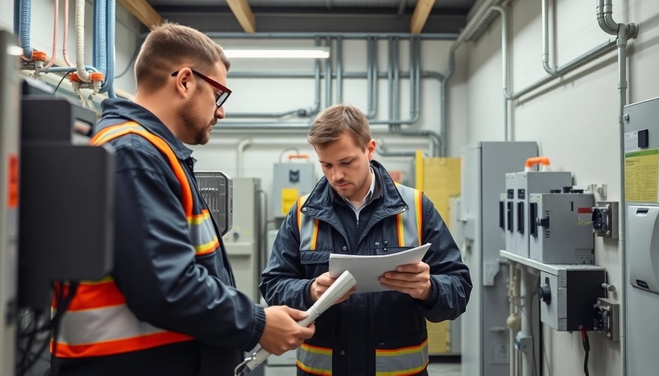 Technician conducting a DGUV V3 Prüfung on electrical equipment to ensure workplace safety.