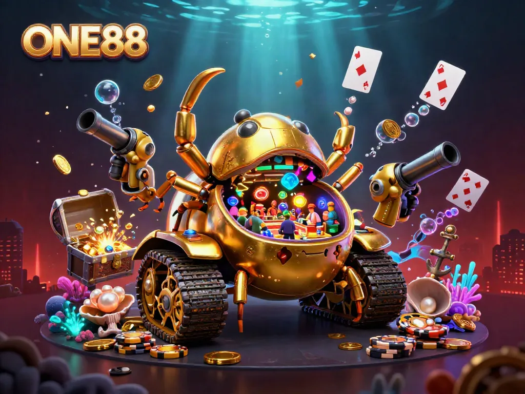Engage with fun casino games at ONE88, featuring an exciting atmosphere and vibrant characters.