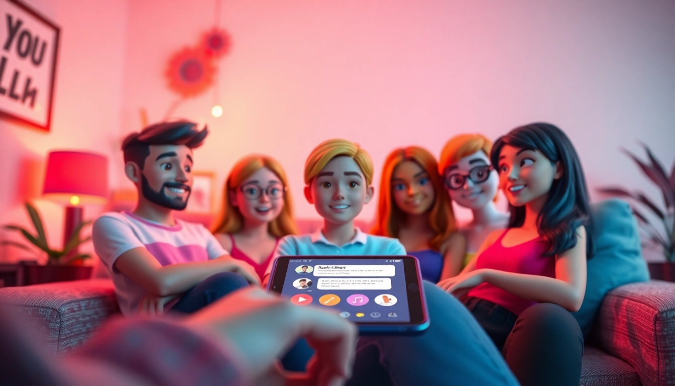 Engaging scene showcasing free AI sex chat with animated characters and modern chat interface.