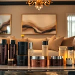 Luxury living ambiance showcasing refined decor and premium products in an elegant setting.