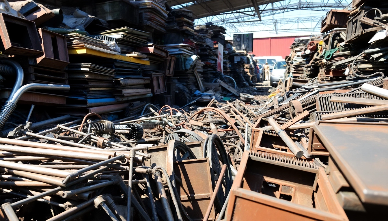 View of Schrottplatz Remscheid showcasing diverse scrap materials in an active industrial setting.