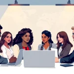 Visualizing a professional executive meeting focused on Headhunter Executive Search, portraying teamwork and global outreach.