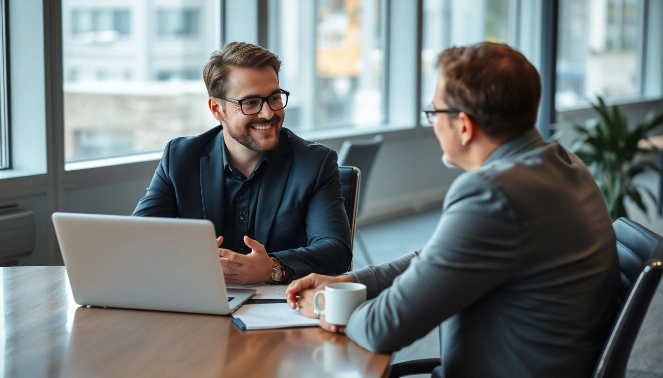 Headhunter Kassel führt ein Bewerbungsgespräch in einem modernen Büro.