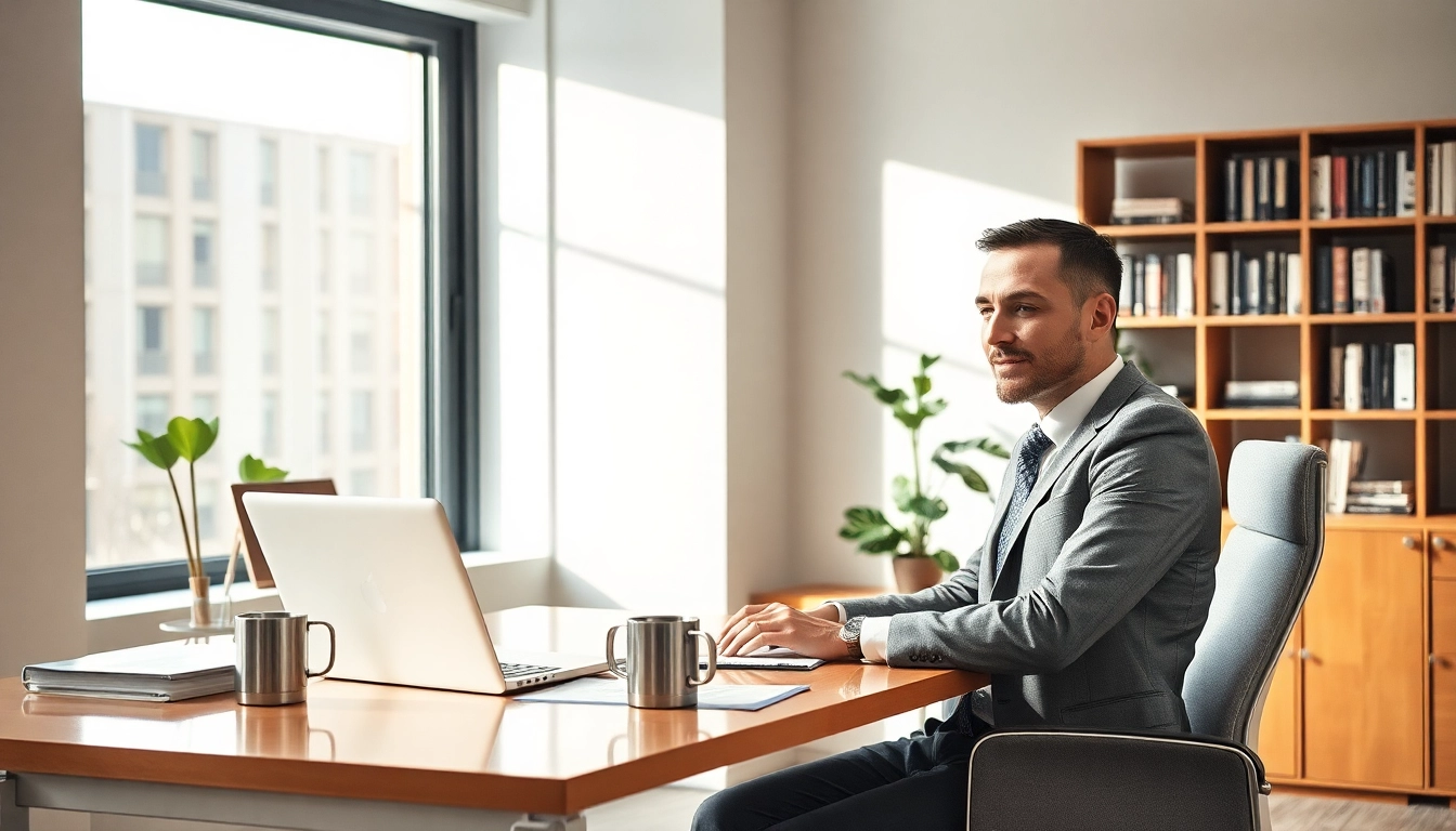 Professioneller Headhunter im Büro, der Kandidaten rekrutiert.