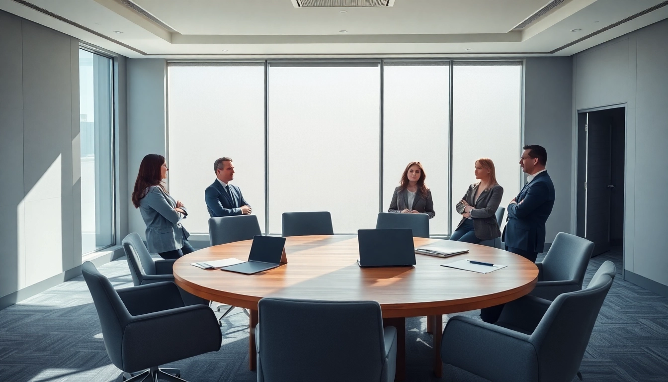 Professionelle Diskussion in einer Headhunter Agentur während eines Meetings.