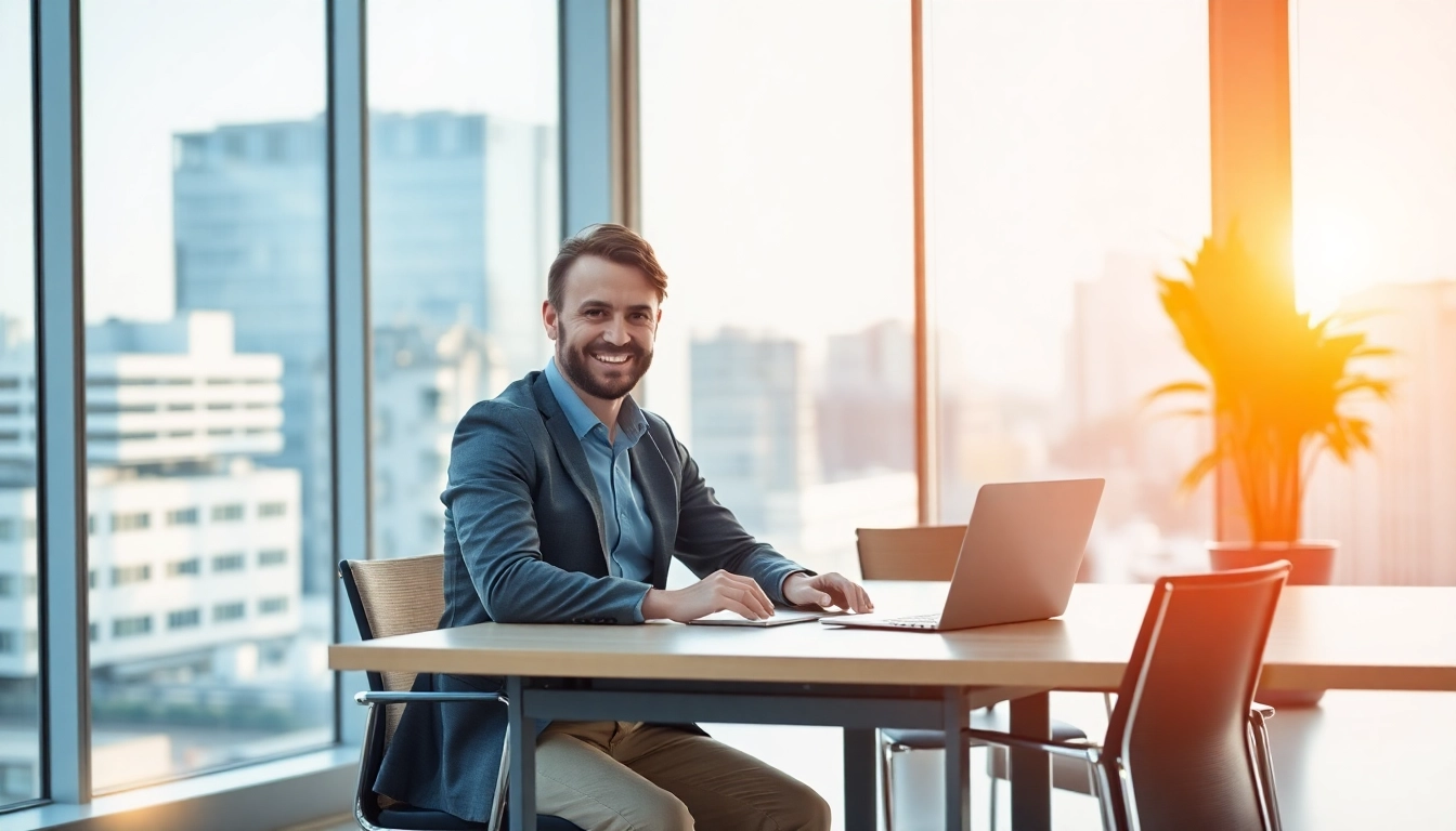 Headhunter IT im modernen Büro diskutiert mit Kandidaten über Technologien.