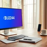 Displaying a Microsoft Office 2024 Key on a modern workspace computer screen, emphasizing productivity and professionalism.