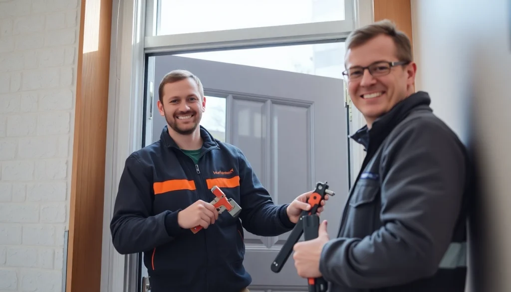 Schlüsseldienst Bruchsal öffnet professionell eine Tür mit modernem Werkzeug.