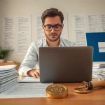 Arbeitsbereich für beglaubigte Übersetzungen, der Beglaubigungsprozesse mit professionellen Dokumenten zeigt