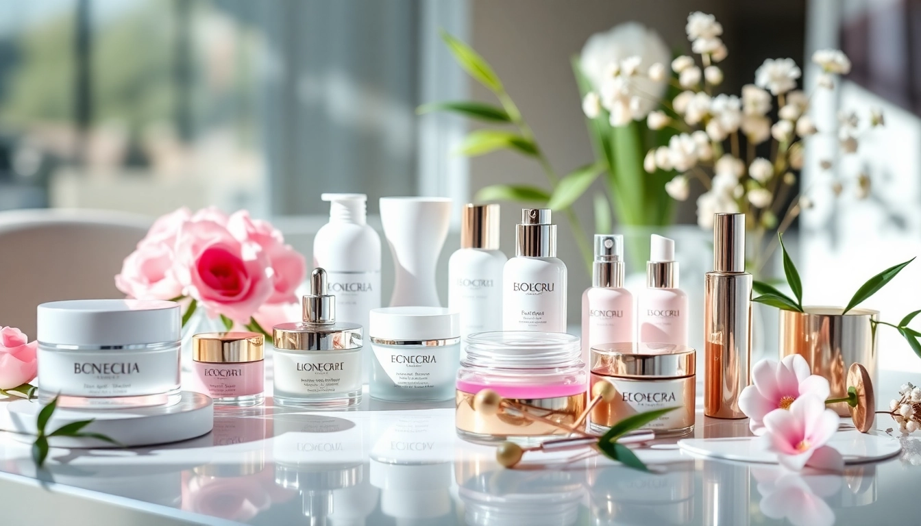 Entdecken Sie die Produktvielfalt von Kosmetikhersteller Deutschland in einer eleganten Anordnung.