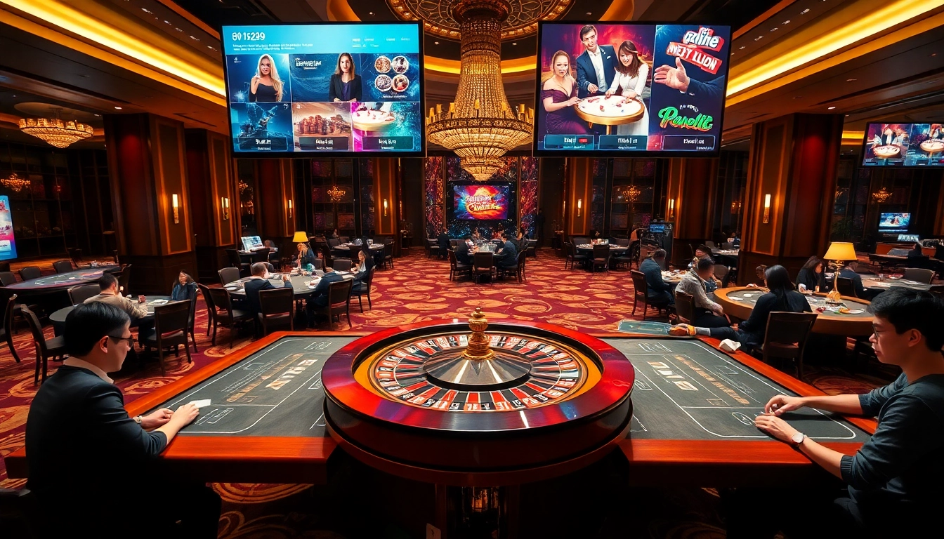 Players enjoying exciting games at Nhà cái 6789, highlighting a vibrant casino atmosphere.