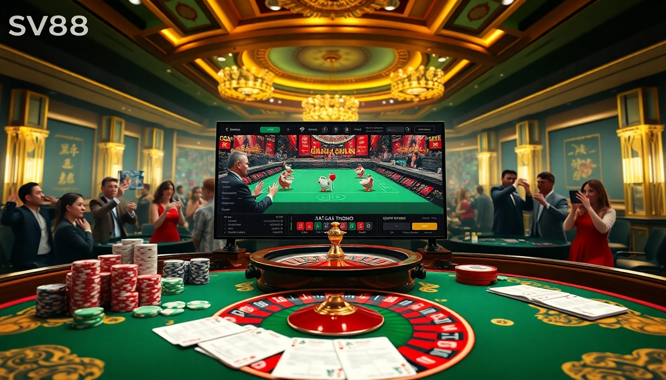 Experience the excitement at Nhà cái SV388 with vibrant online betting visuals featuring live action.