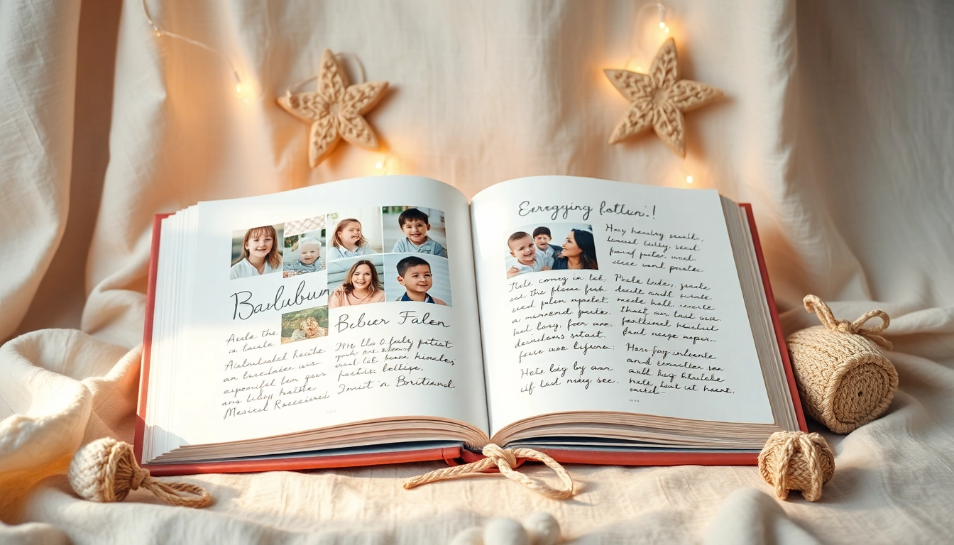 Gestalten Sie ein liebevolles Babyalbum voller Erinnerungen mit Fotos und handgeschriebenen Notizen.