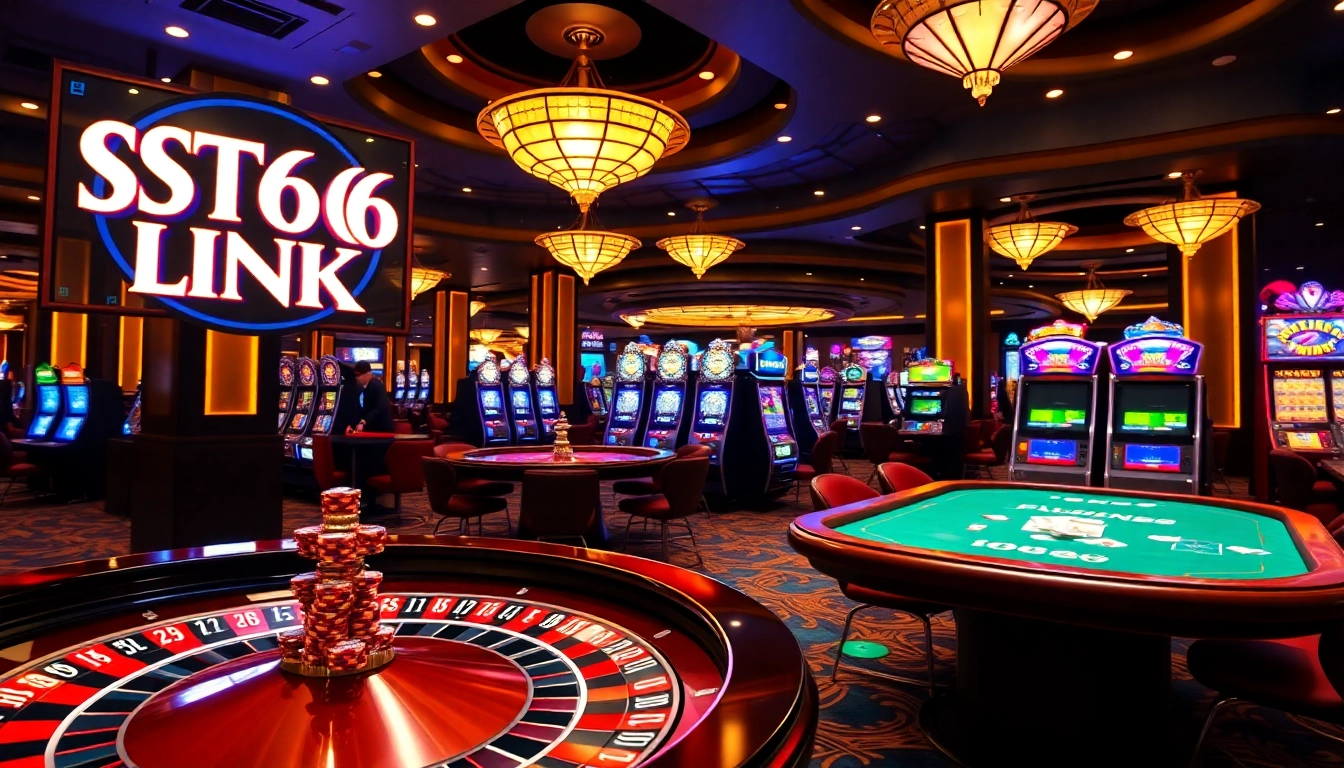 Experience thrilling gameplay at ST666 LINK with vibrant casino tables and exciting gaming action.