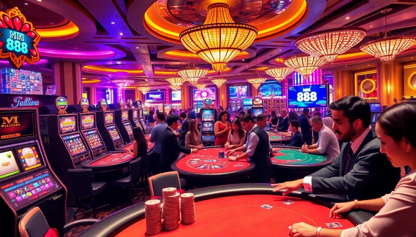 Experience the thrill of MM 88 with diverse players winning at luxurious casino tables.