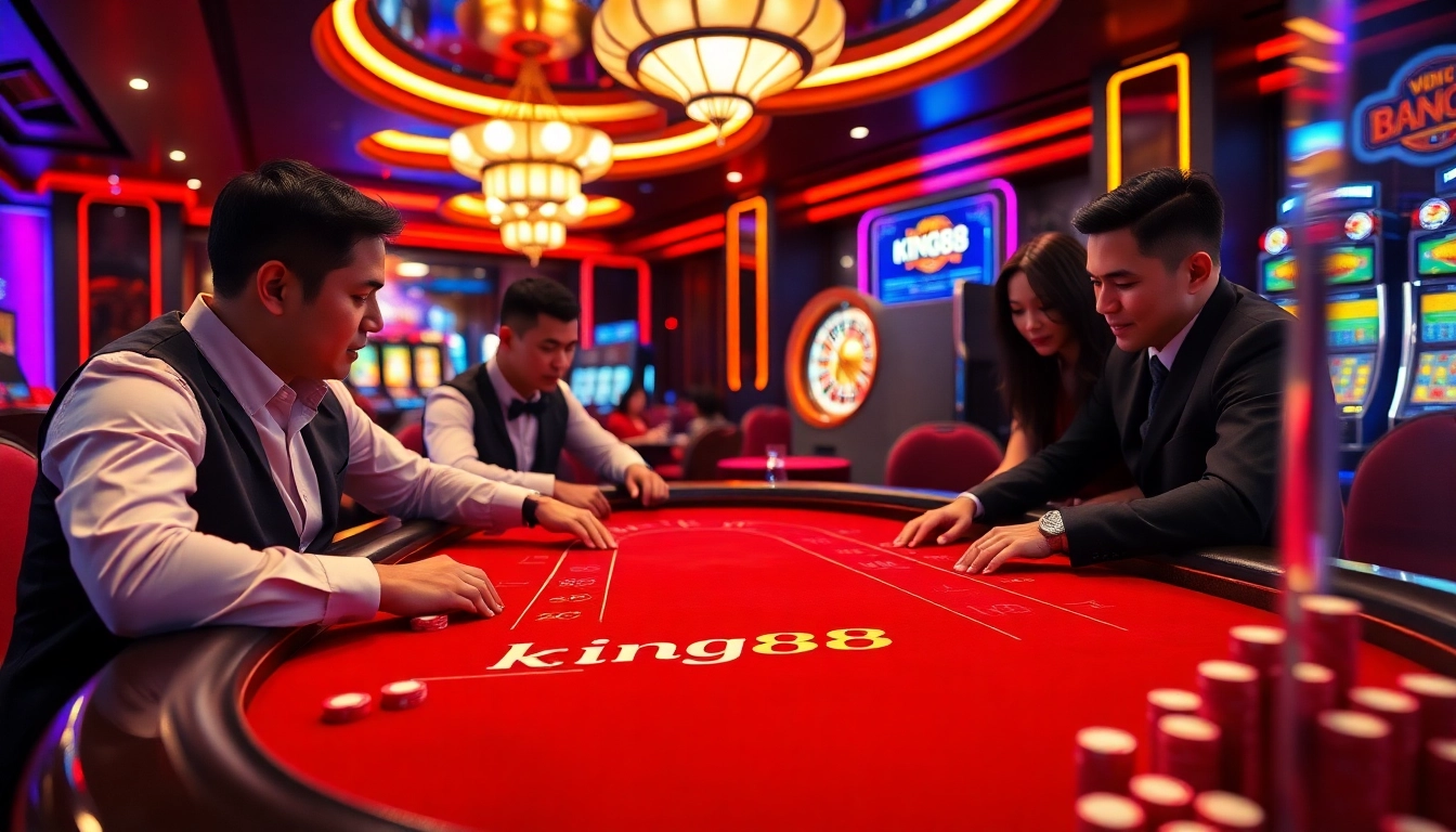 Experience the excitement of king88 at a vibrant baccarat table filled with action and professional players.
