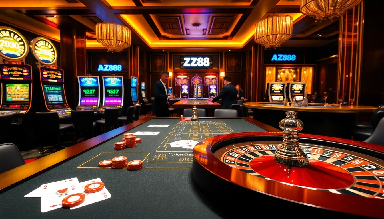 Experience the thrilling ambiance at AZ88, featuring action-packed casino games and signature cocktails.