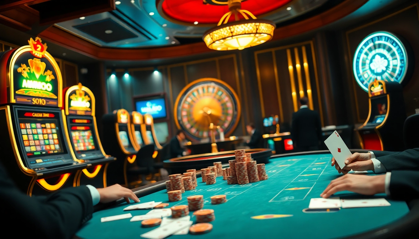 Engage with the MMOO-themed challenging poker table inside a vibrant casino atmosphere.