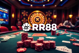 Players enjoying high-stakes gaming at RR88wang.com casino, featuring vibrant tables and luxurious atmosphere.