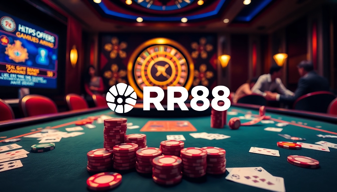 Players enjoying high-stakes gaming at RR88wang.com casino, featuring vibrant tables and luxurious atmosphere.